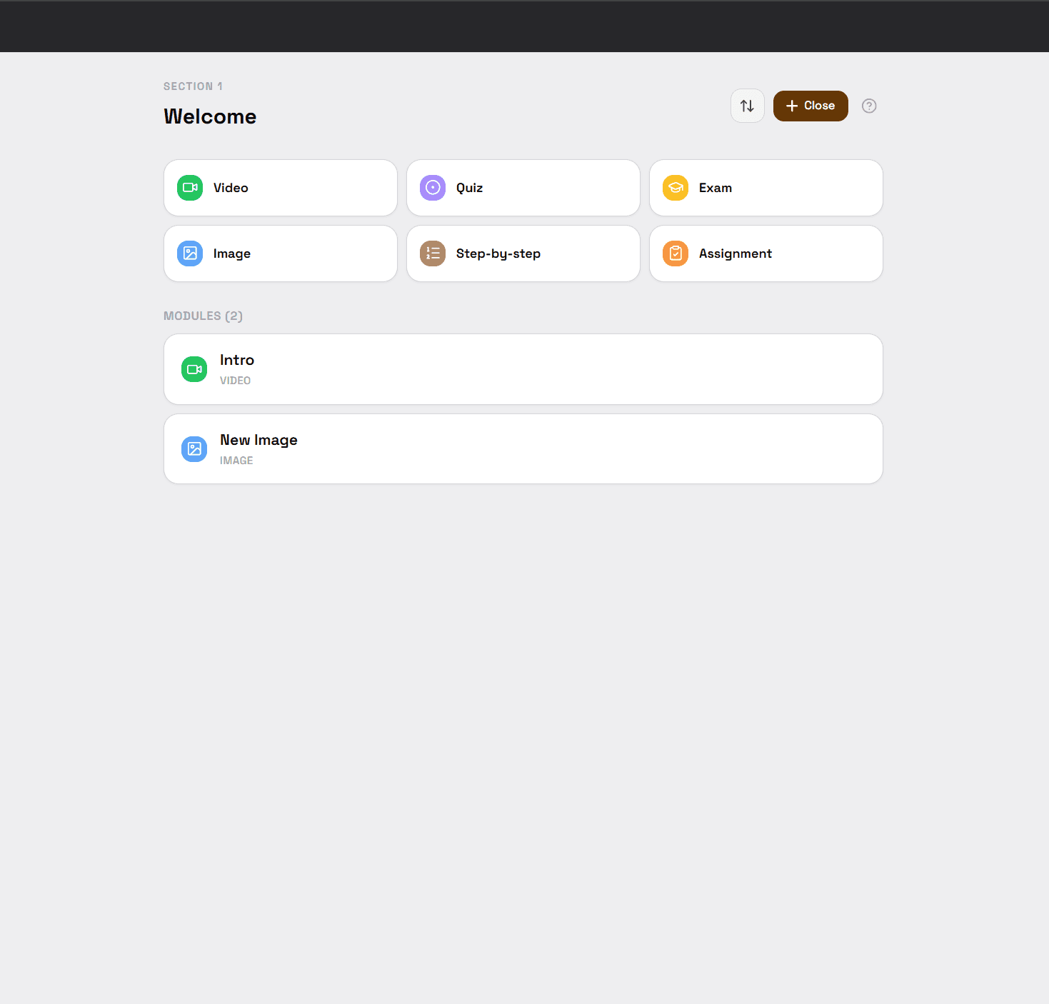 Course builder preview